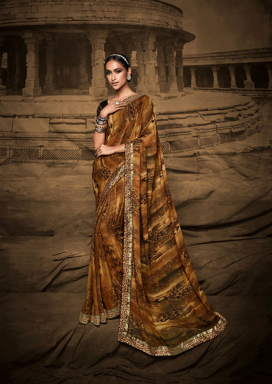 Stavav Eliza Fancy Festive Wear Wholesale Georgette Sarees 